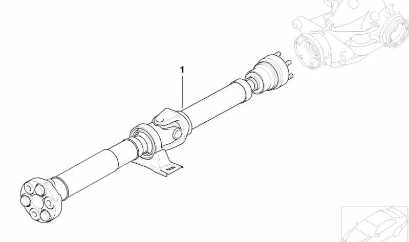 Eje de transmisión de caja de cambios manual para BMW E63, E64 (OEM 26107547218). Original BMW.