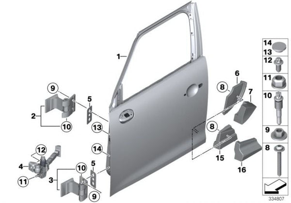 Bisagra Puerta Delantera Para Bmw E9X E8X. Original Recambios