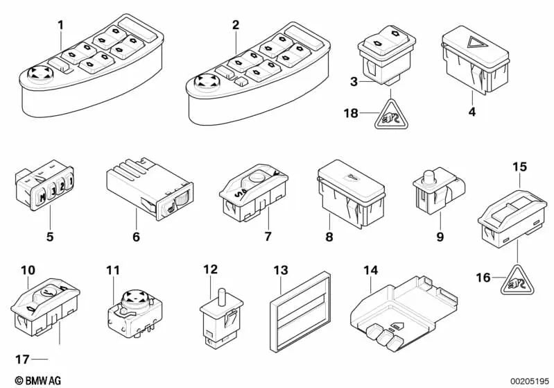 Eh-Transmission Switch for BMW 7 Series E38 (OEM 61318363630). Original BMW.