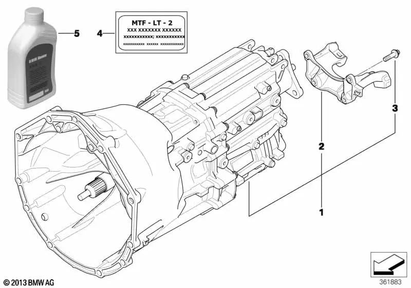 Soporte de Transmisión para BMW Serie 3 E90, E92, E93 Serie 5 E60, E61 Serie 6 E63, E64 (OEM 22316776524). Original BMW