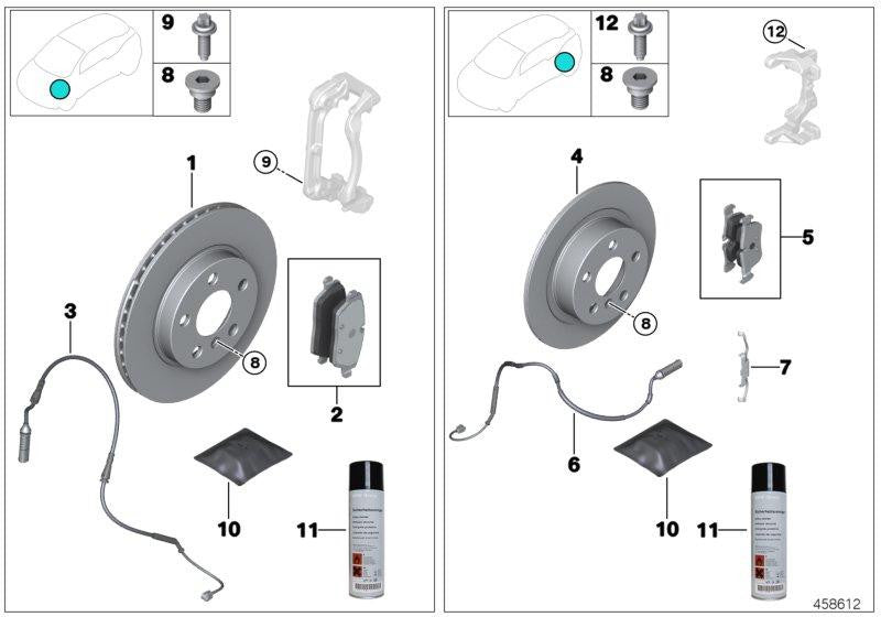 Sensor De Pastillas Freno Delantero Izquierdo Para Bmw F40 F52 F44 F45 F46 F48 F49 F39. Original