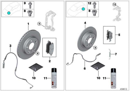 Disco De Freno Trasero 280X10 Para Bmw F40 F44 F45 F46 I3 I01 F48 F39. Original Recambios