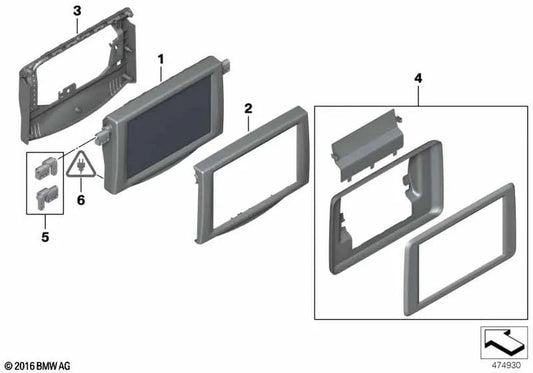 Monitor Trasero para BMW F07, F10, F11, F06, F12, F13, F01, F02 (OEM 65509268703). Original BMW