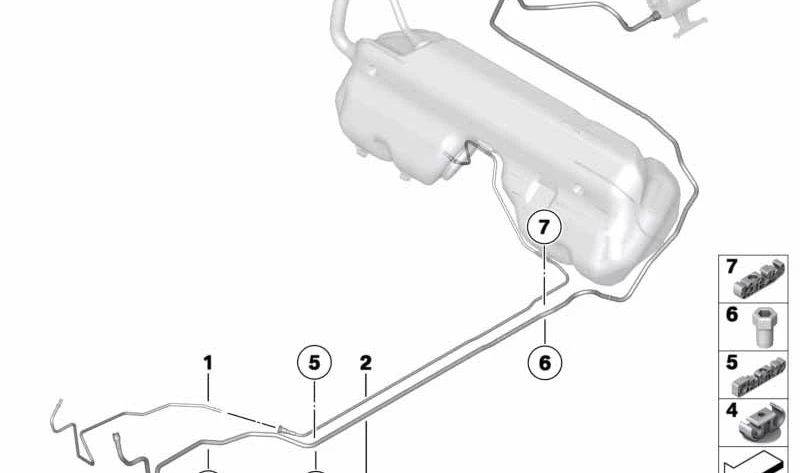 Tubo de combustível OEM 16127207022 para BMW Z4 E89 (Modelos 2009-2016). BMW original.