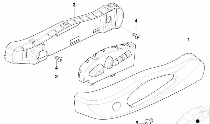 Moldura exterior derecha para BMW Serie 3 E46 (OEM 52108255658). Original BMW