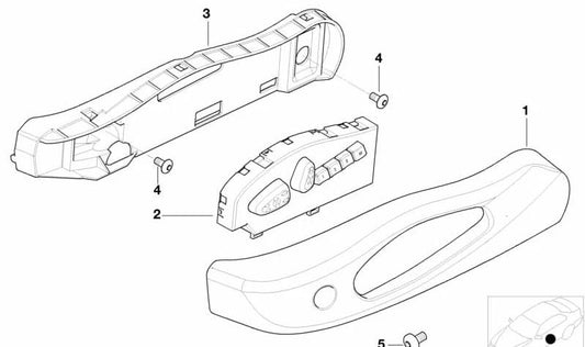 Unidad de mando derecha para BMW E46, E64 (OEM 52108255382). Original BMW