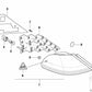 Gelb/silberne Lampenfassung für BMW 5er E39, 7er E65, E66, Z4 E85, E86 (OEM 63216903651). Original BMW.