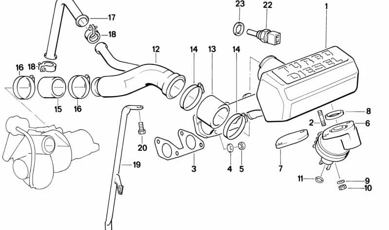 Junta sin amianto OEM 11612243867 para BMW E30, E28, E34. Original BMW.