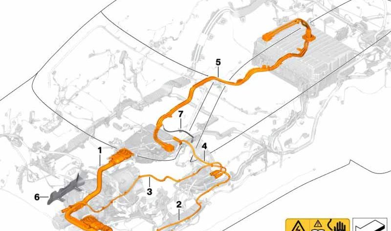 Cableado de alto voltaje para BMW X5 F15 (OEM 61126800375). Original BMW