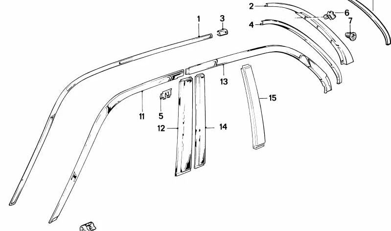 Embellecedor derecho para BMW E30 (OEM 51341888220). Original BMW