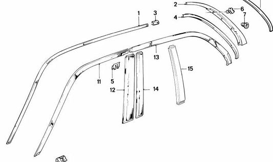 Embellecedor derecho para BMW E30 (OEM 51341888220). Original BMW