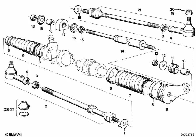 Barra de dirección para BMW E21 (OEM 32111115241). Original BMW