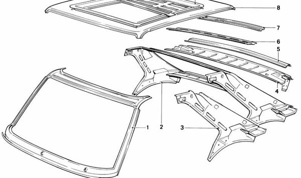 Dachspriegel para BMW Serie 5 E28 (OEM 41231900670). Original BMW