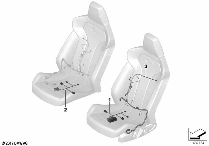 Juego de cables Asiento Izquierdo para BMW Serie 3 G80 (OEM 61125A1EAD3). Original BMW