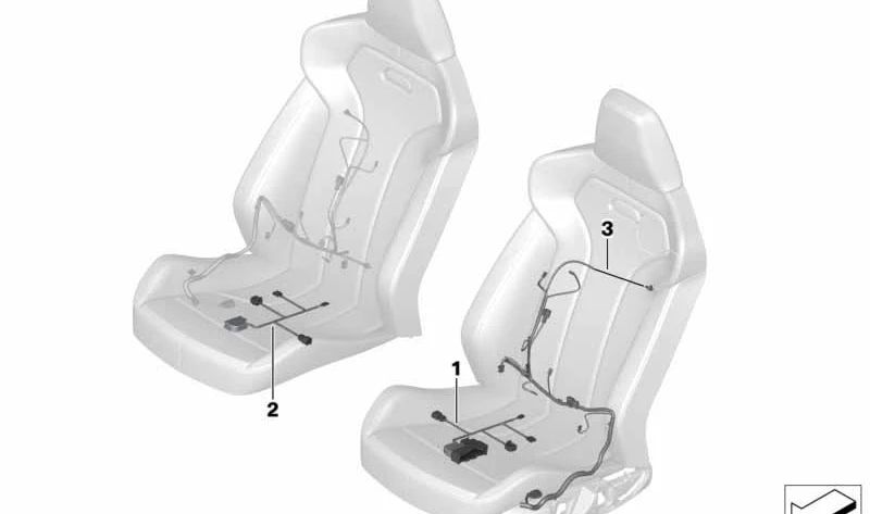 Cableado para asiento del conductor OEM 61128736189 para BMW G05, G06, G07. Original BMW.