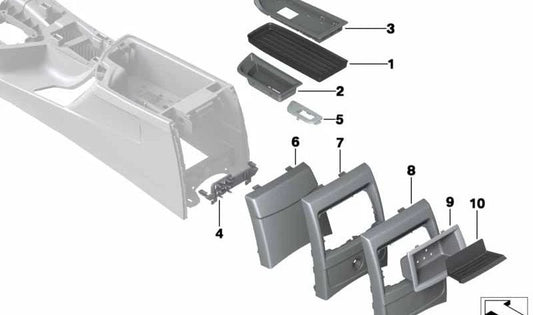 Emcellecador Central Console OEM 51169236091 für BMW F20, F21, F22, F23. Original BMW.