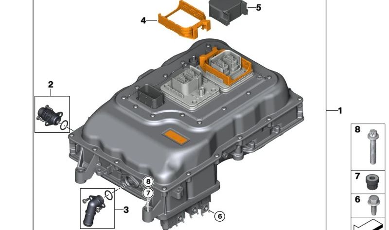 Electrónica de máquina eléctrica OEM 12365A38757 para BMW i01 (i3). Original BMW.