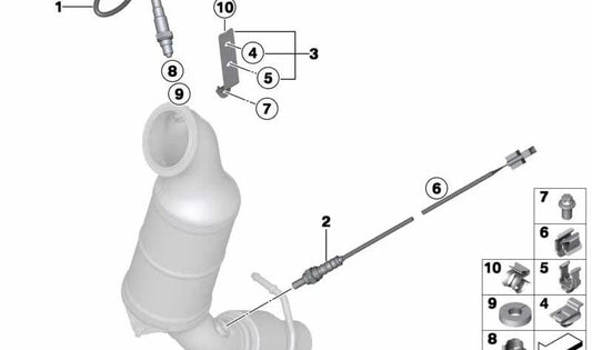 Soporte Sonda Lambda para BMW F20, F21, F30, F31, F35 (OEM 11787614486). Original BMW