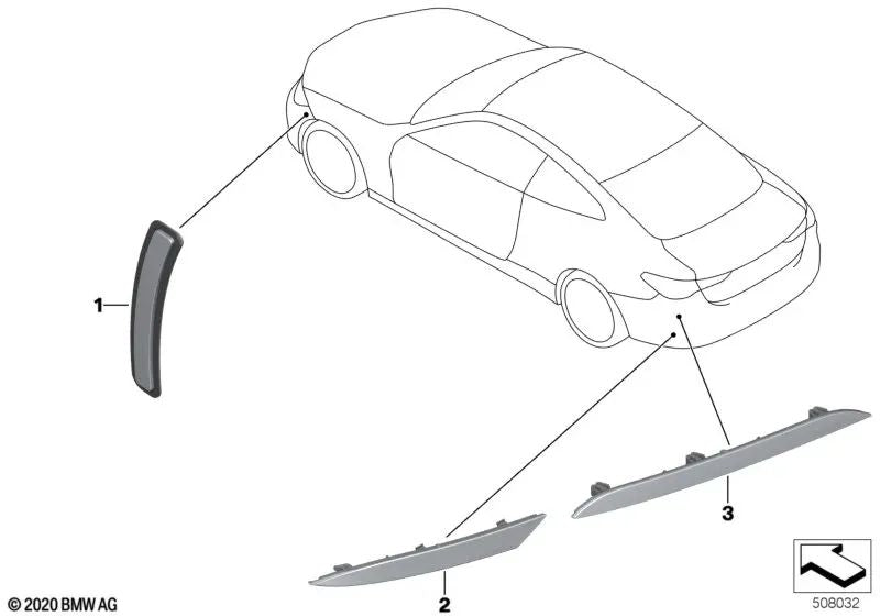 Reflector trasero izquierdo para BMW Serie 4 G22, G23 (OEM 63148076325). Original BMW.