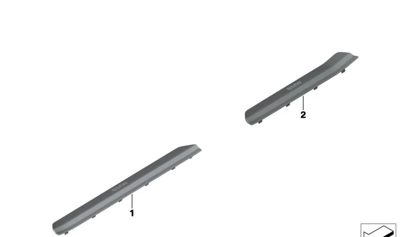 Front left illuminated door sill plate for BMW 7 Series G70 (OEM 51475A1E013). Original BMW