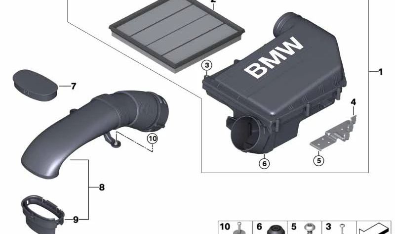 Toma de admisión para BMW X5 E70N, X6 E71 (OEM 13717571361). Original BMW