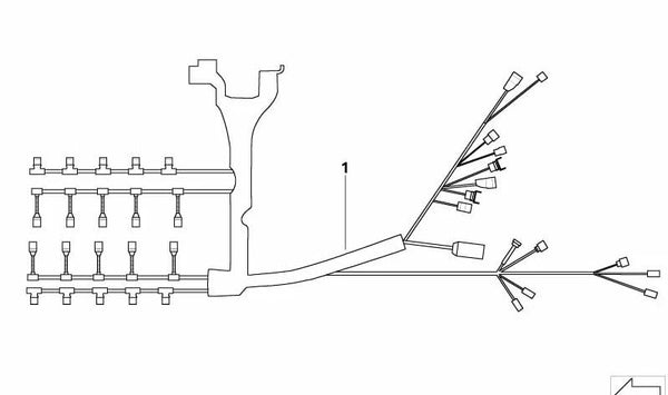 Cableado eléctrico motor OEM 12517838572 para BMW {E60, E61, E63, E64}. Original BMW.