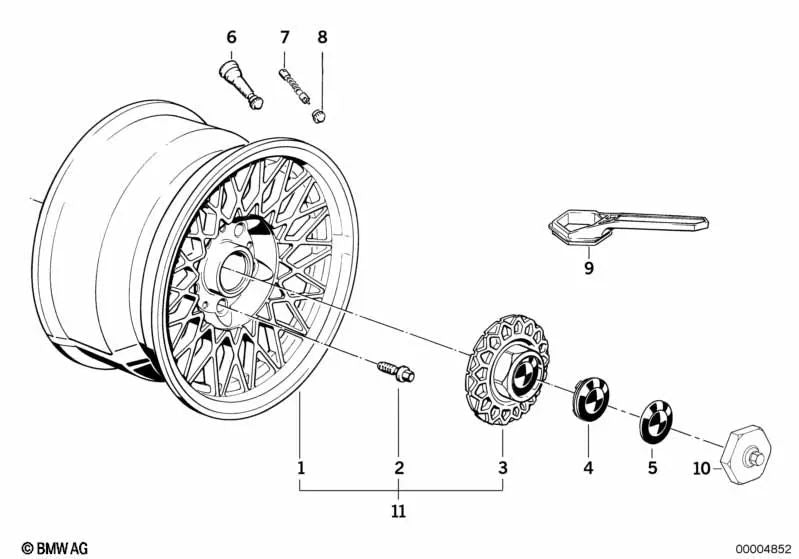 Cubierta con Placa para BMW E30, E28, E34, E24, E23 (OEM 36132225190). Original BMW