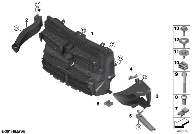 Consola para BMW Serie 2 F45, F45N (OEM 51747403162). Original BMW