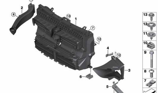 Conducción de aire con control de aletas para BMW F45N, F46N (OEM 51748094560). Original BMW.