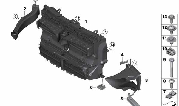 Guía de aire para BMW F45N, F46N (OEM 51748075108). Original BMW