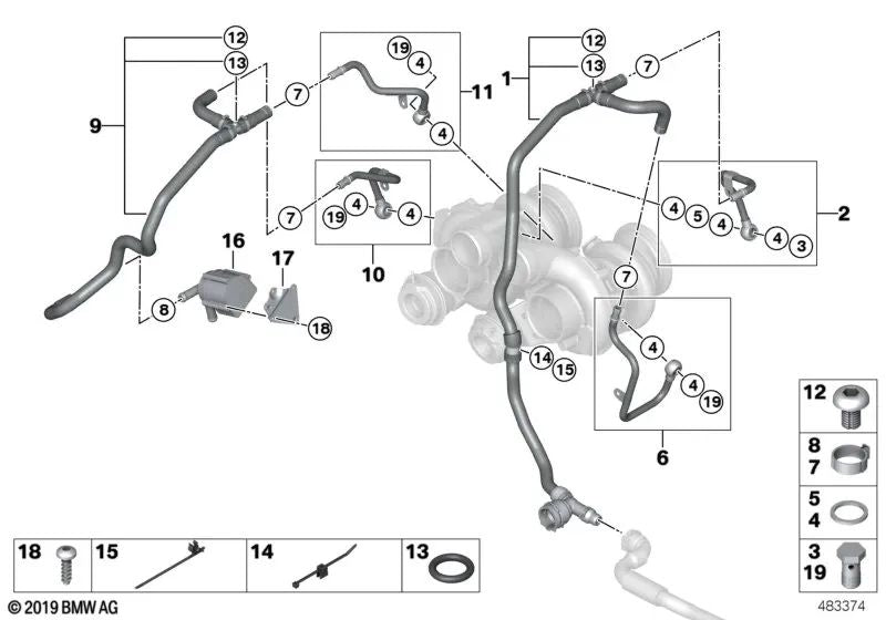 Rücklaufrohr für BMW X5 E70, X6 E71 (OEM 11537598343). Original BMW