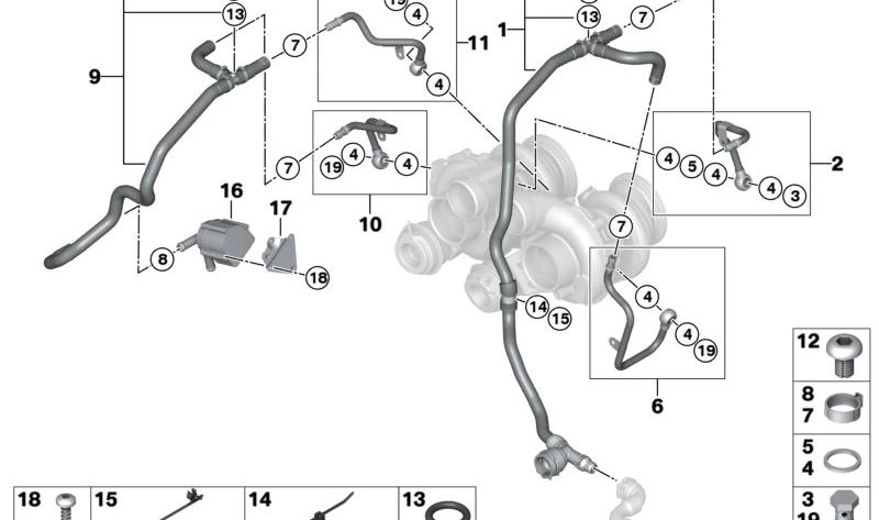 Bomba adicional de refrigerante para BMW X5 E70, X6 E71 (OEM 11515A36582). Original BMW