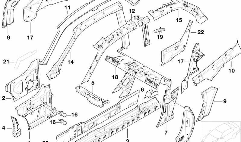 Rear Seat Console Left for BMW (OEM 41128398625). Original BMW