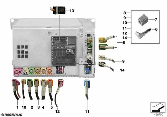 Módulo de reparación de cables de antena AM/FM2 para BMW F13, F13N (OEM 61119342725). Original BMW