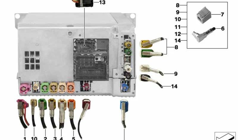 Módulo de reparación cables de antena AM/FM2 para BMW Serie 5 F11, F11N (OEM 61119340097). Original BMW