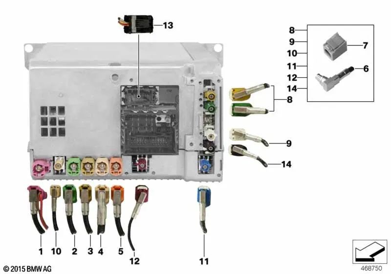 Módulo de Reparación Teleservices para BMW F20, F52, F30, F31, F34, F10, F11, F18, F25, F15 (OEM 61119340212). Original BMW