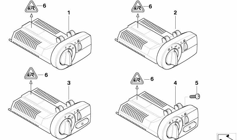 Interruptor de luces OEM 61319133051 para BMW Z4 (E85). Original BMW.