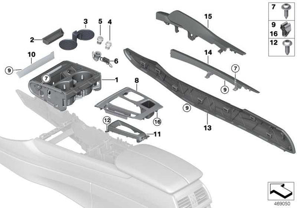 Moldura Consola Centraloxidsilber Para Bmw F15. Original Recambios