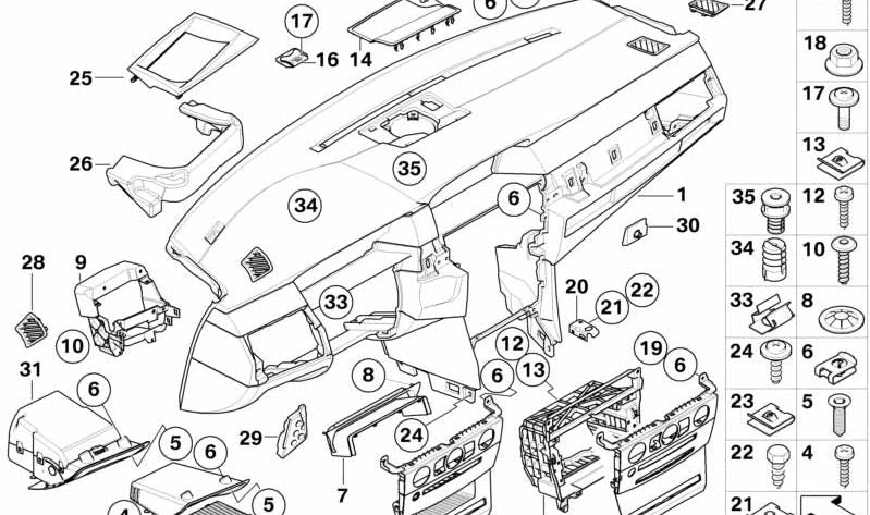 Compartimento del Conductor para BMW E60, E61 (OEM 51457063903). Original BMW