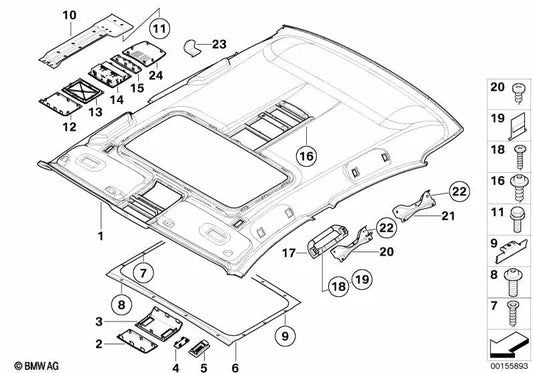 Heckkonsole für BMW E65, E66 (OEM 51447149777). Original BMW