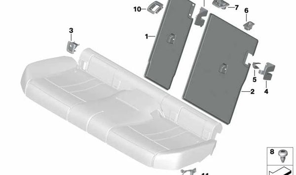 Cubierta de Cerradura para BMW Serie 5 G31, G31N, Serie 6 G32, G32N (OEM 52207453608). Original BMW