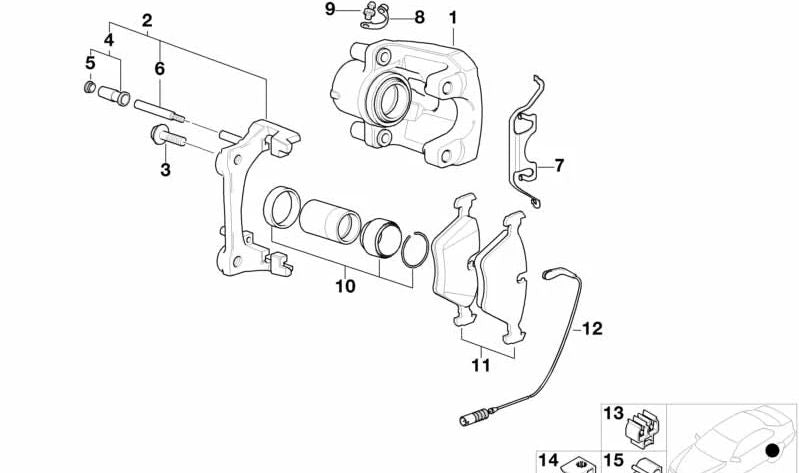 Kit de reparación de pastillas de freno sin amianto para BMW Serie 3 E36, Serie 5 E34, Serie 7 E32 (OEM 34211162536). Original BMW