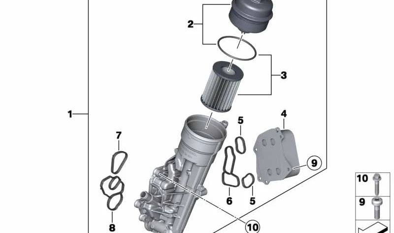 Trocador de calor OEM 11427625489 para BMW F20, F21, F30. BMW original.