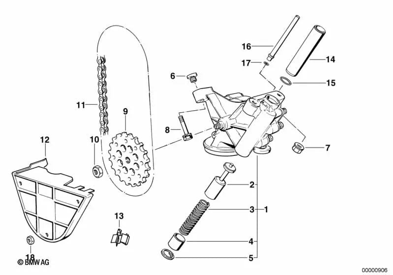 Cadena para BMW Serie 7 E38, Serie 8 E31 (OEM 11417577657). Original BMW