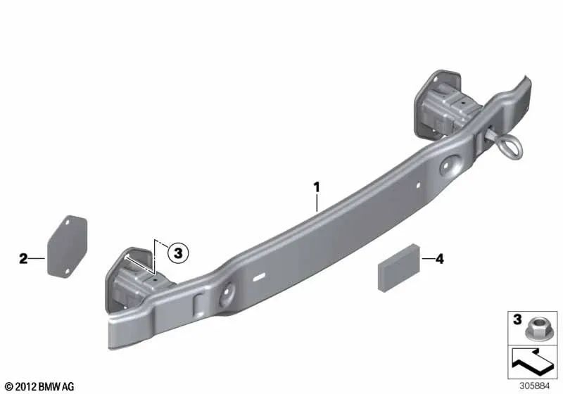 Soporte parachoques trasero para BMW Serie 1 F20, F21 (OEM 51127240912). Original BMW