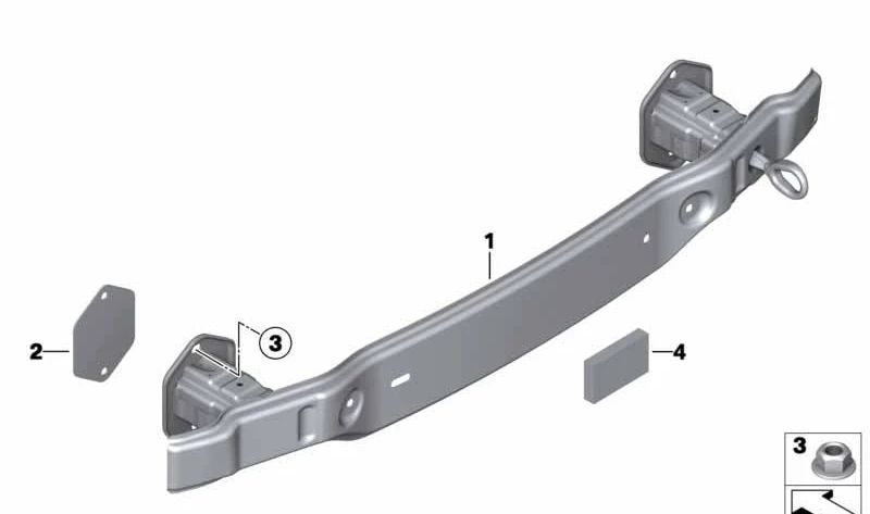 Soporte para paragolpes trasero OEM 51127285515 para BMW Serie 2 (F22, F23) y BMW M2 (F87). Original BMW.