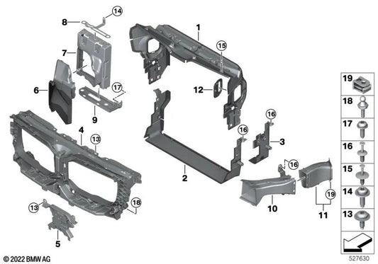 Conducción de aire superior para BMW G09 (OEM 51749451352). Original BMW