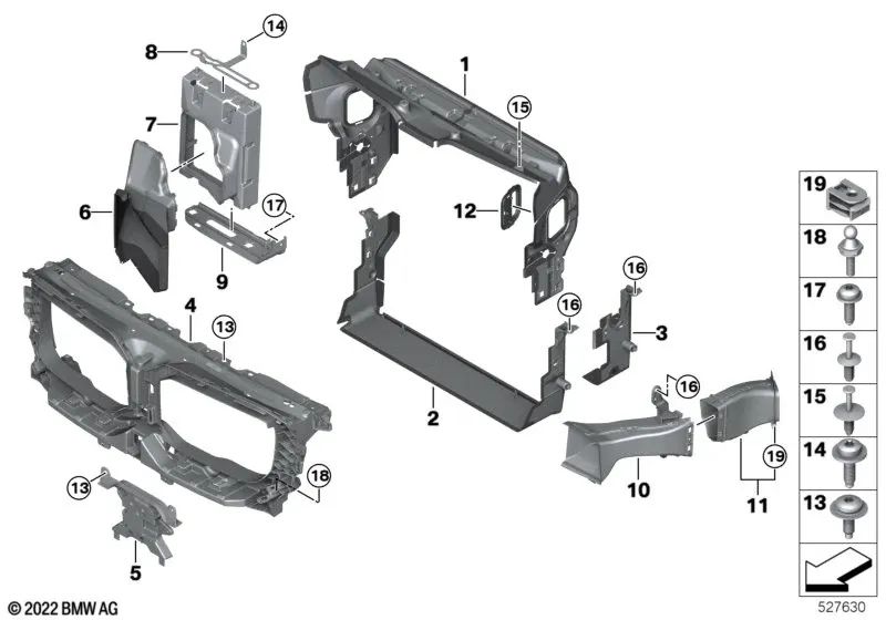 Conducción de aire de freno del paso de rueda derecha para BMW G09 (OEM 51749451688). Original BMW.