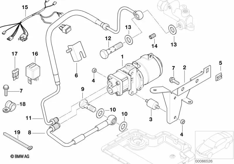 Cartucho del filtro para BMW E46, E39, E85, E86 (OEM 11361401971). Original BMW