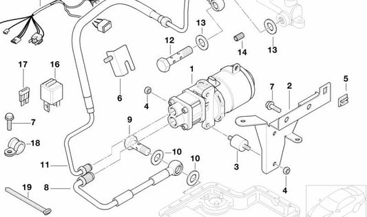 Tubería de succión para BMW Serie 5 E39 (OEM 11367831744). Original BMW